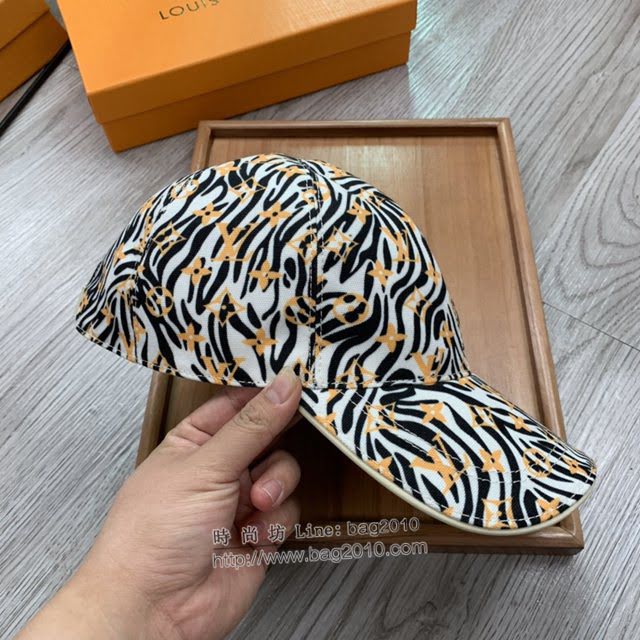 LV新品男士帽子 路易威登斑馬紋印花棒球帽鴨舌帽  mm1332